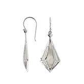 AE-6292-MOP Sterling Silver Diamond Shape Earring With Mother of Pearl Jewelry Bali Designs Inc